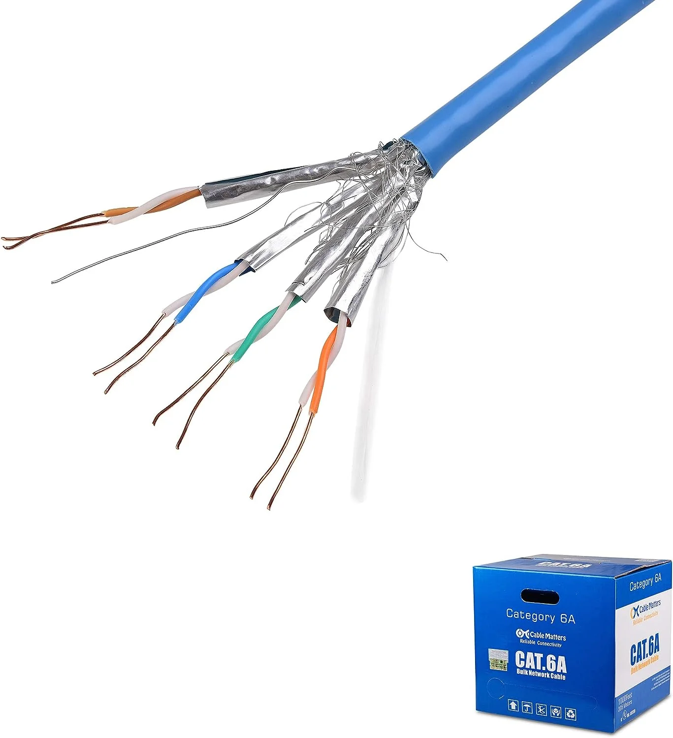 Cable Matters 10Gbps UL сертифицированный в стену (см) медный экранированный кабель Cat 6A