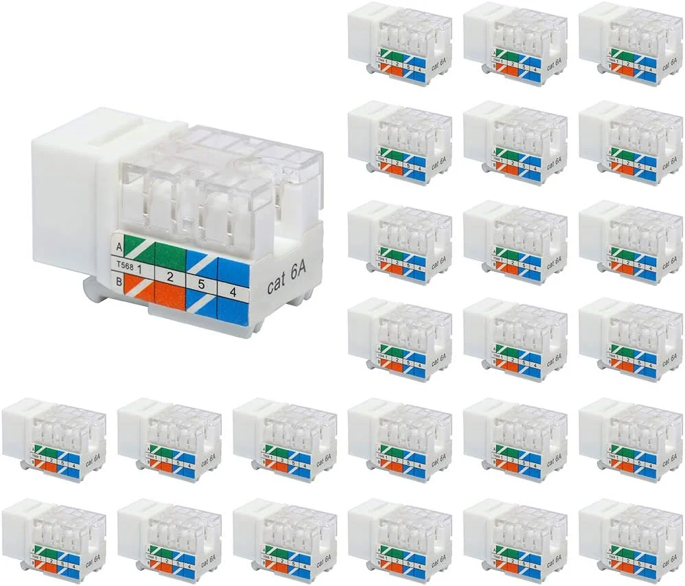 VCE комплект из 25 шт. Cat6A RJ45 Keystone разъемов с углом 90 градусов