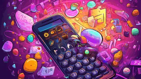 Яркая иллюстрация, изображающая смартфон с цифровой клавиатурой и текстовыми пузырьками, символизирующая влияние шифра T9 на мобильную связь.
