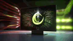 Изображение экрана компьютера с логотипом дистрибутива Linux с видеокартой NVIDIA и цветной графикой на заднем плане, символизирующей бесперебойную поддержку и оптимизацию производительности графических процессоров NVIDIA в дистрибутивах Linux.